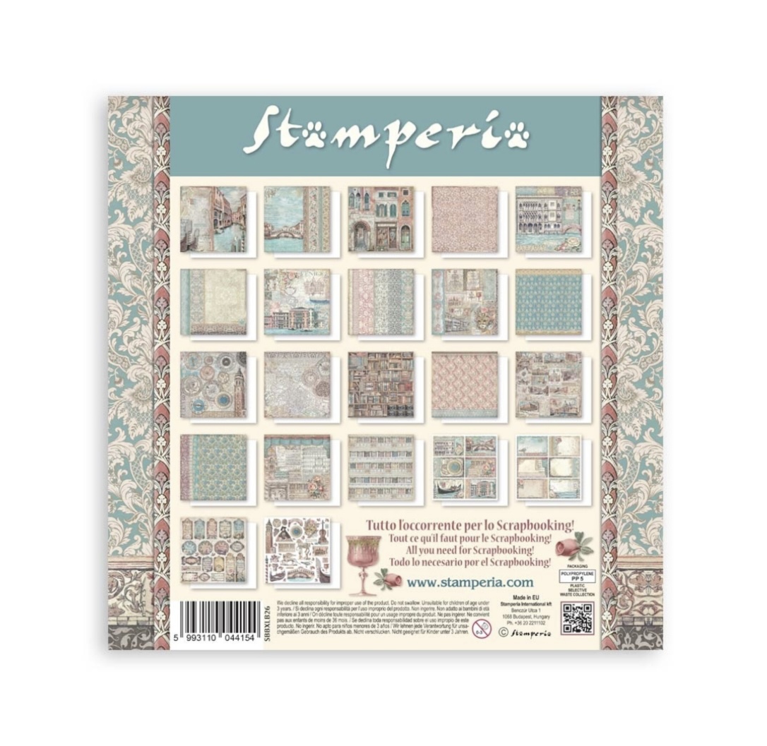 Stamperia Paper Pad 12X12 - Venice City of Art (Single Face) - 2