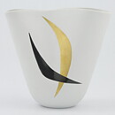 Stig Lindberg (Veckla 1950) White Vase with Modern Decor 12 cm (2)
