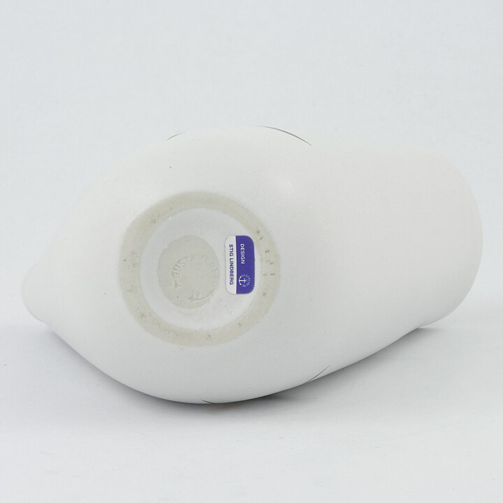 Stig Lindberg (Veckla 1950) White Vase with Modern Decor 12 cm (2)