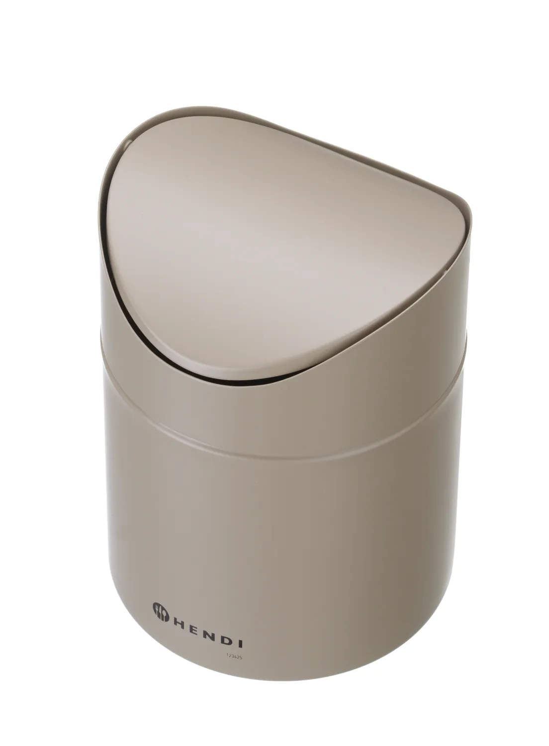 Table wastebasket with swing lid, Beige - 5