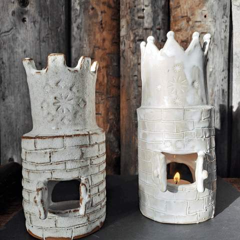Ljuslykta Kakelugn, Handgjord Keramik, Jokkmokk design