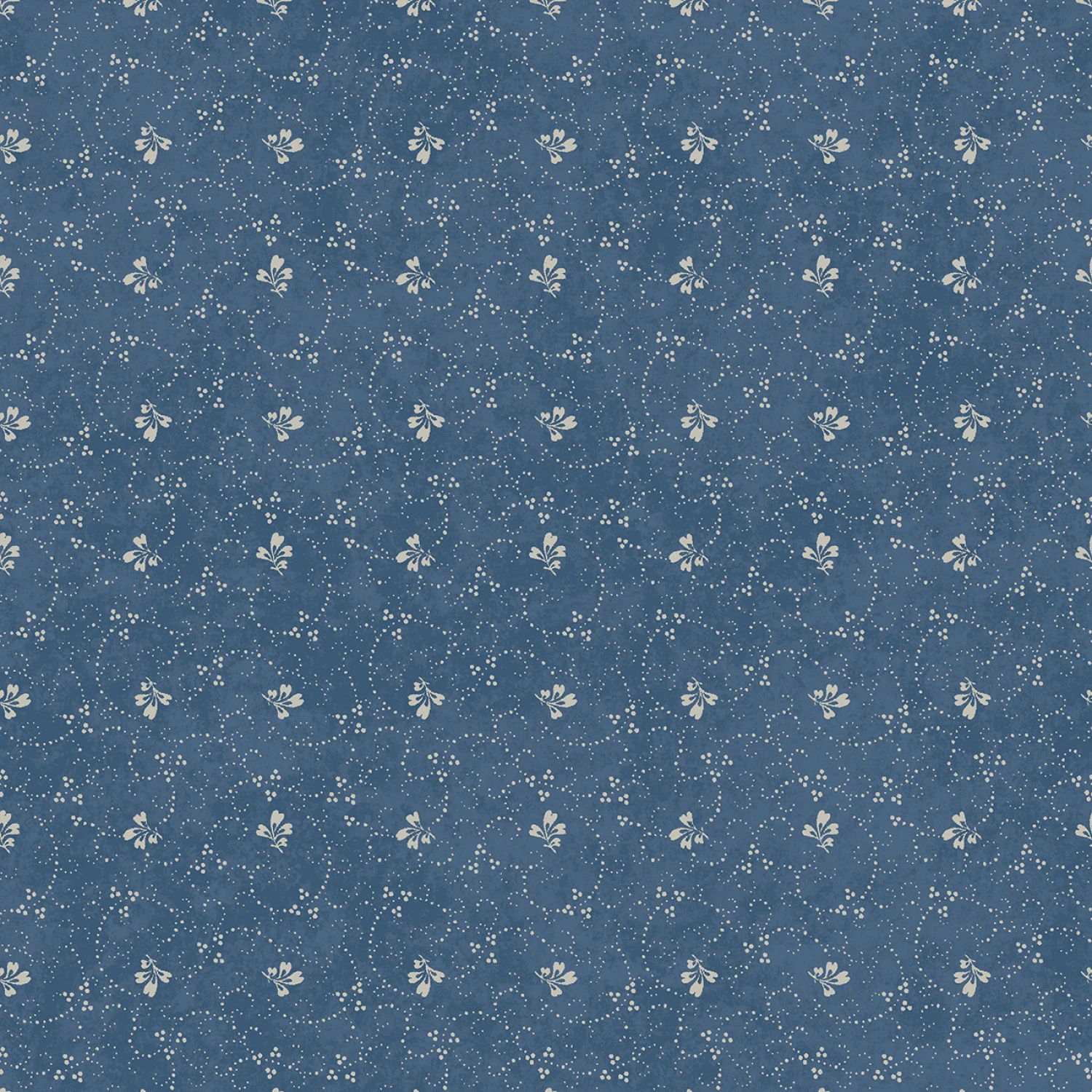 Tyg: Blue Leaf - Patchwork Blue