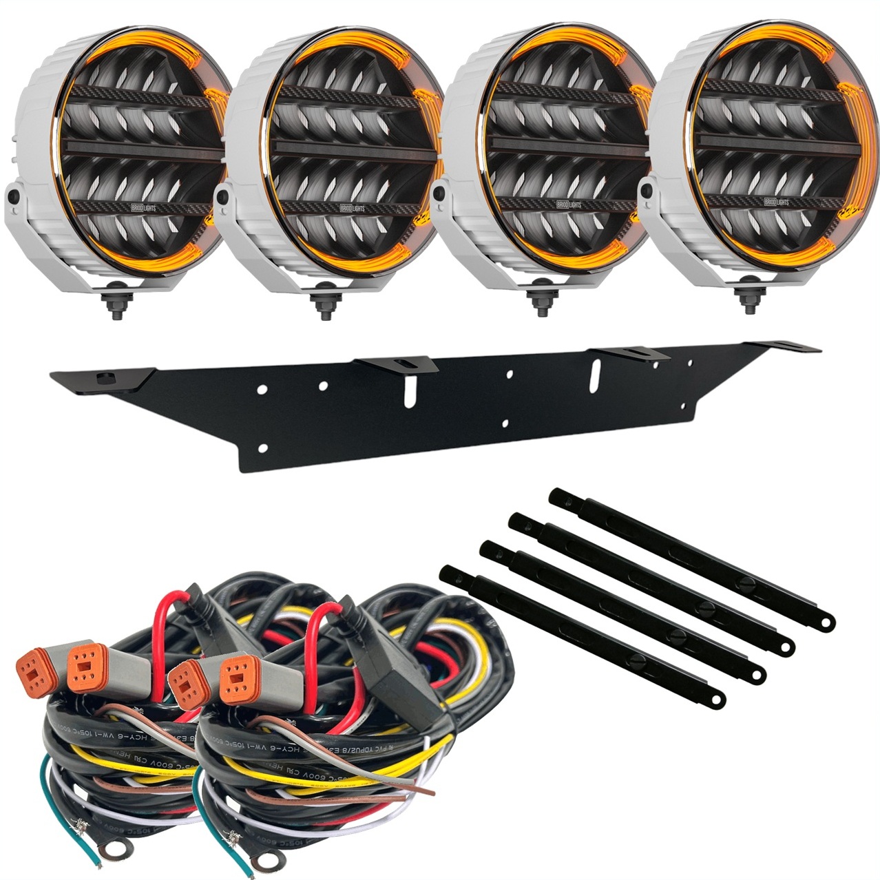 BriodLights Olympus 9 LED Extraljus | White | 4-pack