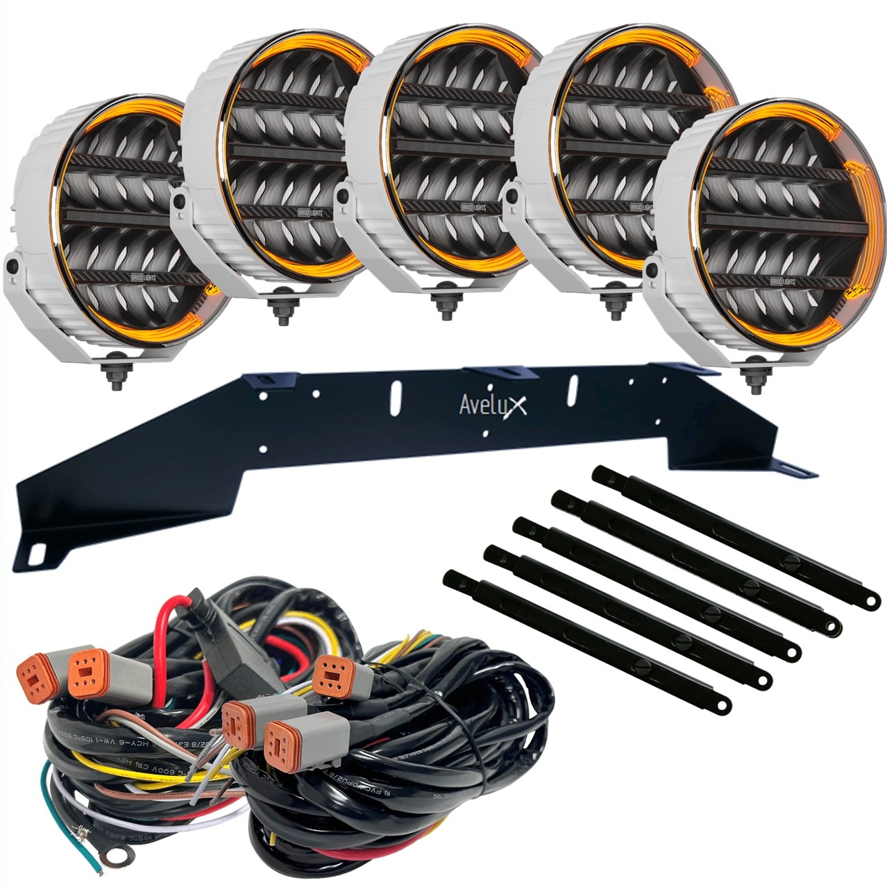 BriodLights Olympus 9 LED Driving Light | White | 5-pack Rally