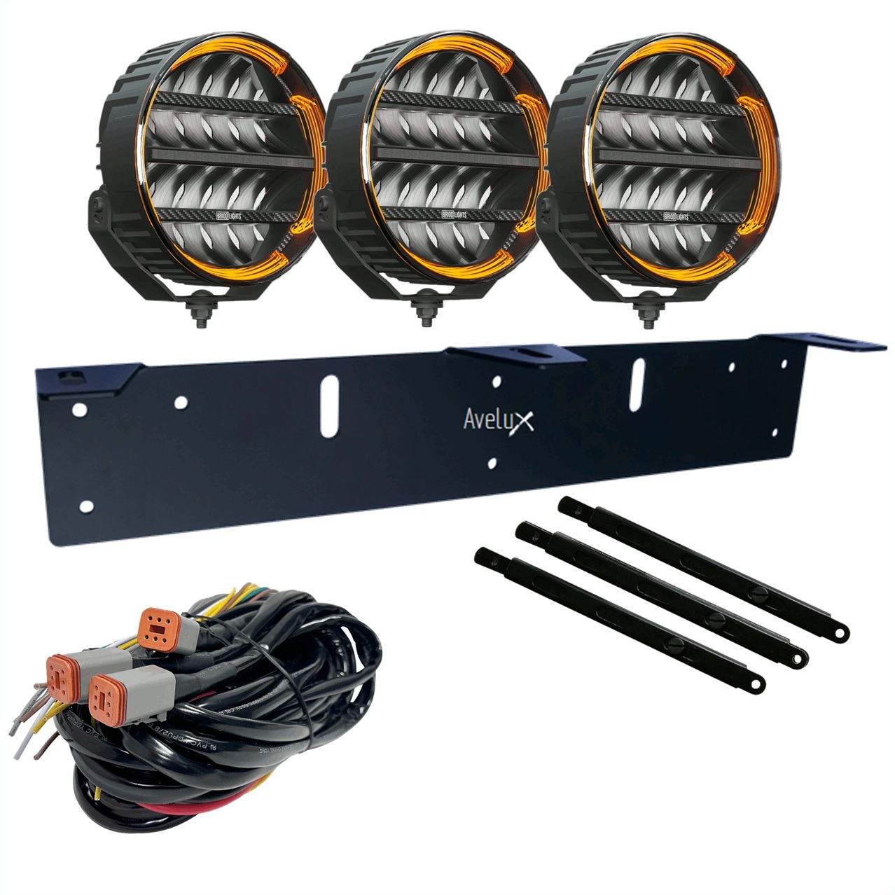 BriodLights Olympus 9 LED Driving Light | Black | 3-pack
