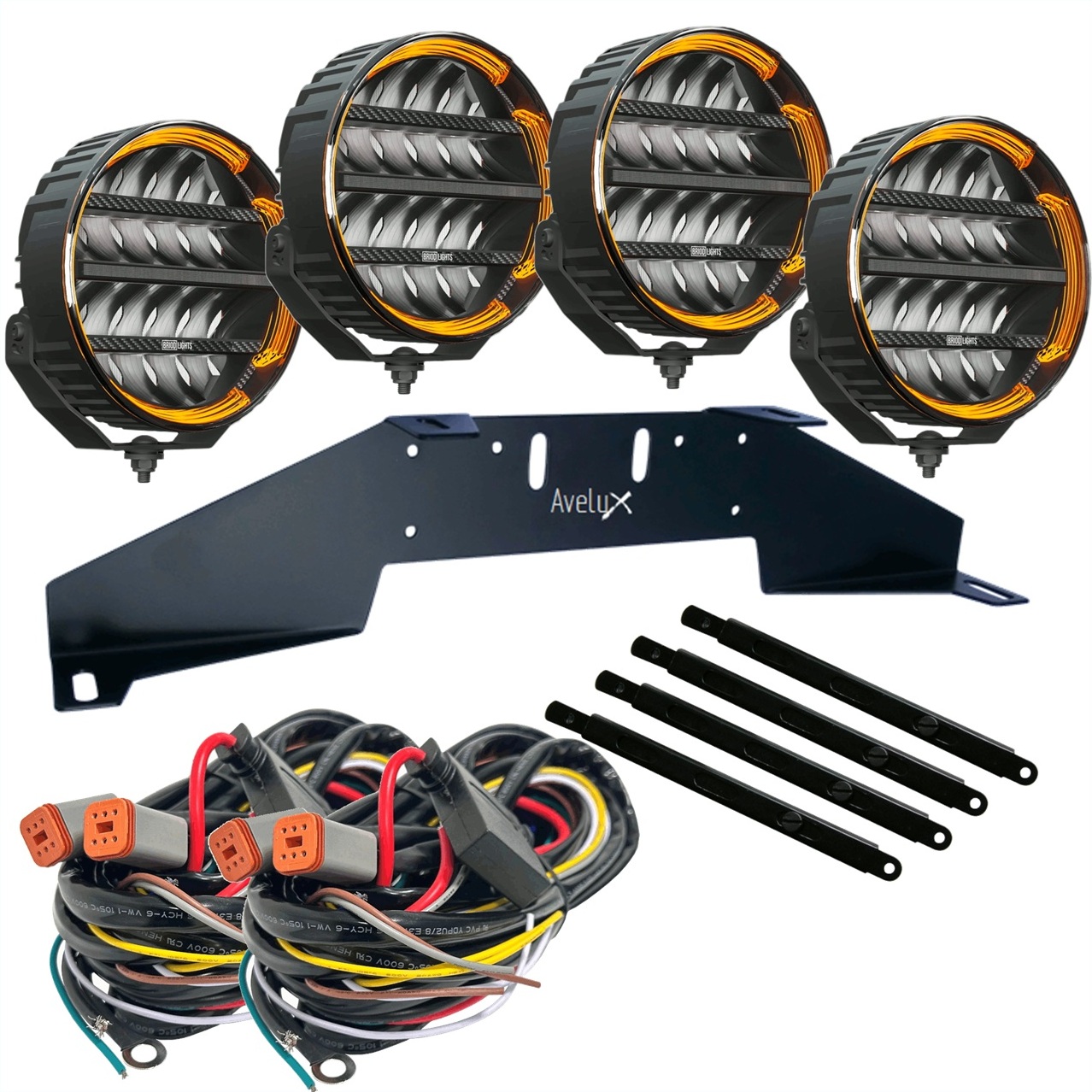 BriodLights Olympus 9 LED Driving Light | Black | 4-pack Rally