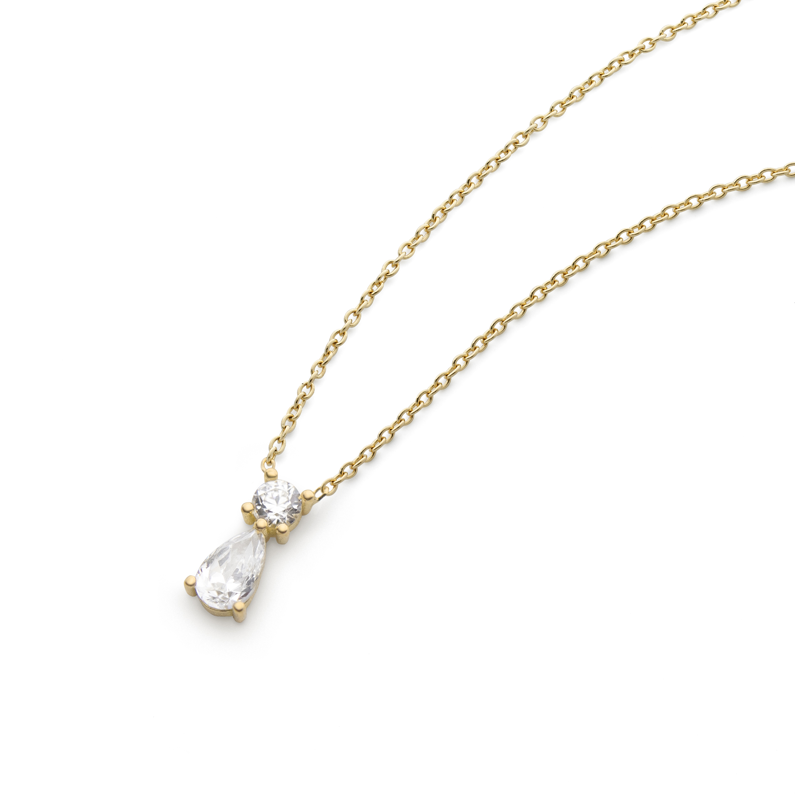 Kultainen kaulakoru 18K DROPPFORM CZ 42+3CM