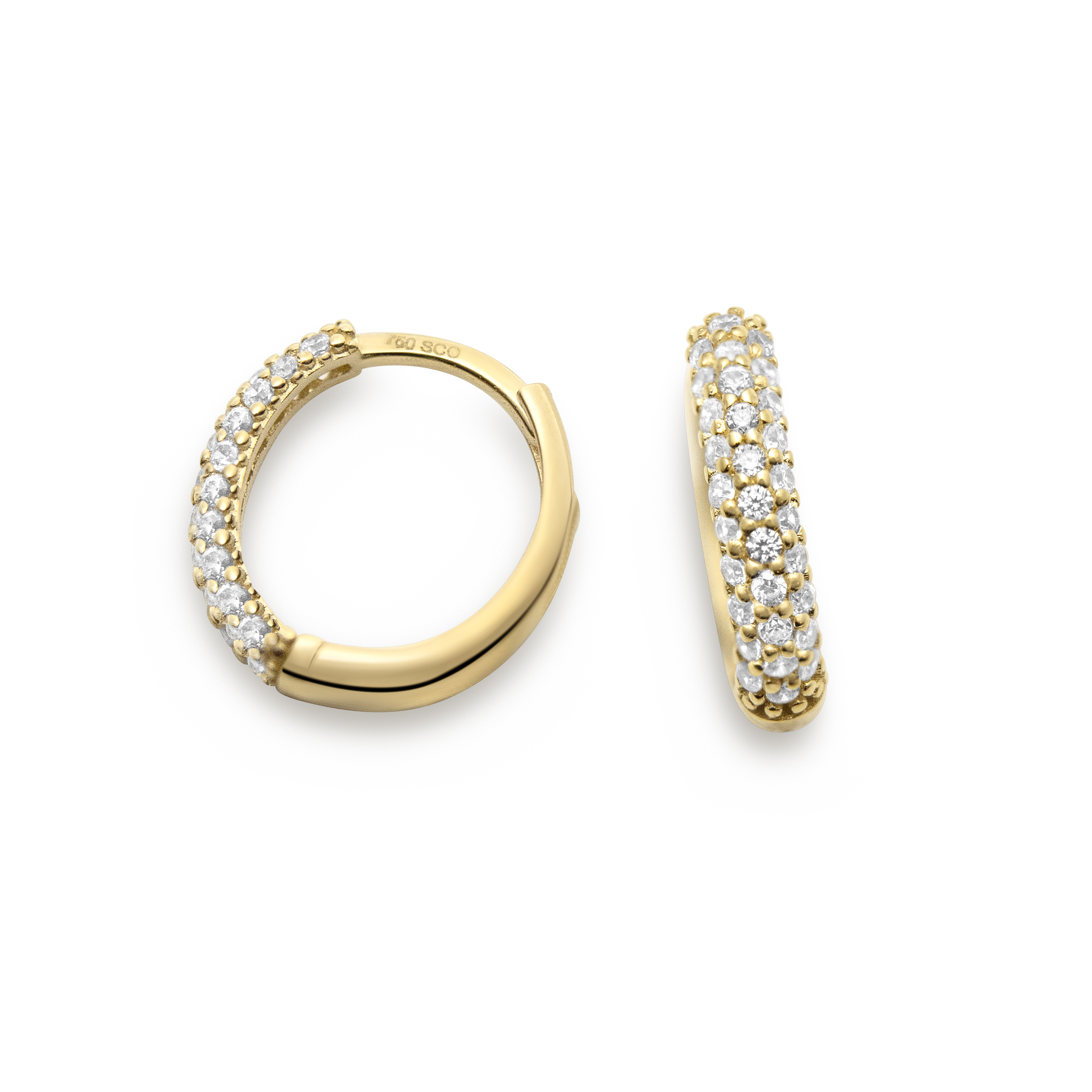 Kultaiset korvakorut CREOL 18K CZ 12X13,5