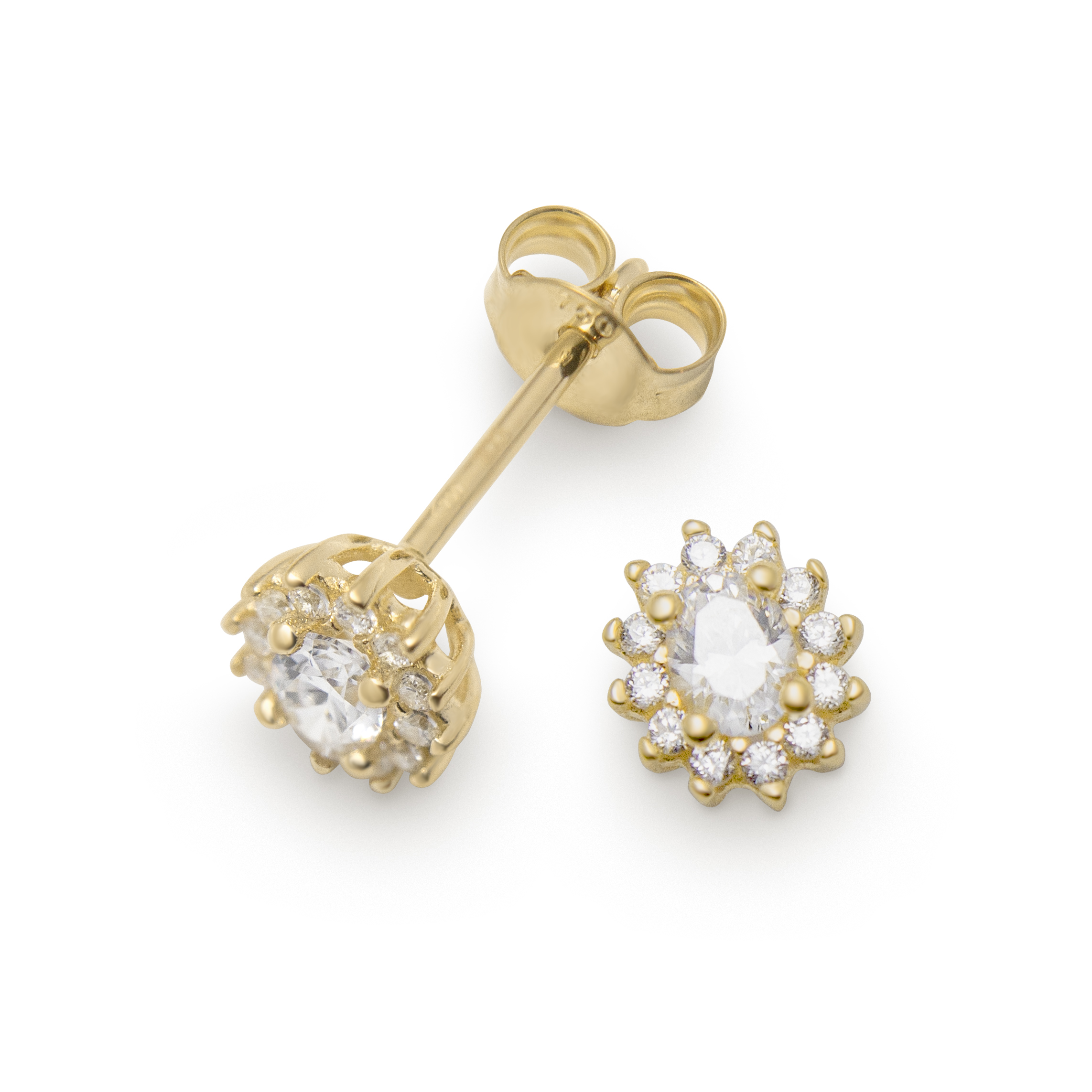 Kultaiset korvakorut 18K CARMOSÉ OVAL