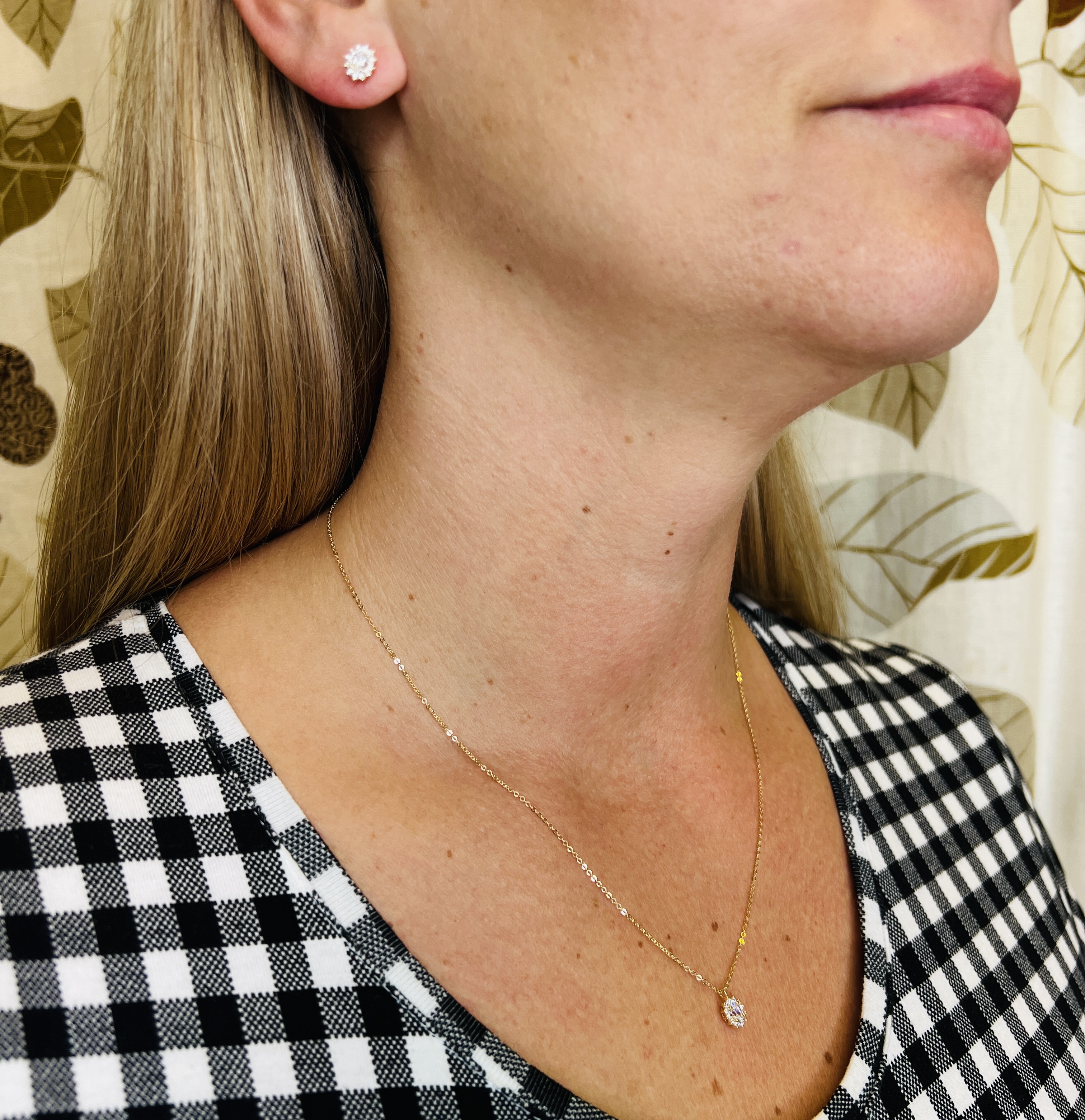 Kultainen kaulakoru 18K CZ CARMOSÉ OVAL - 4