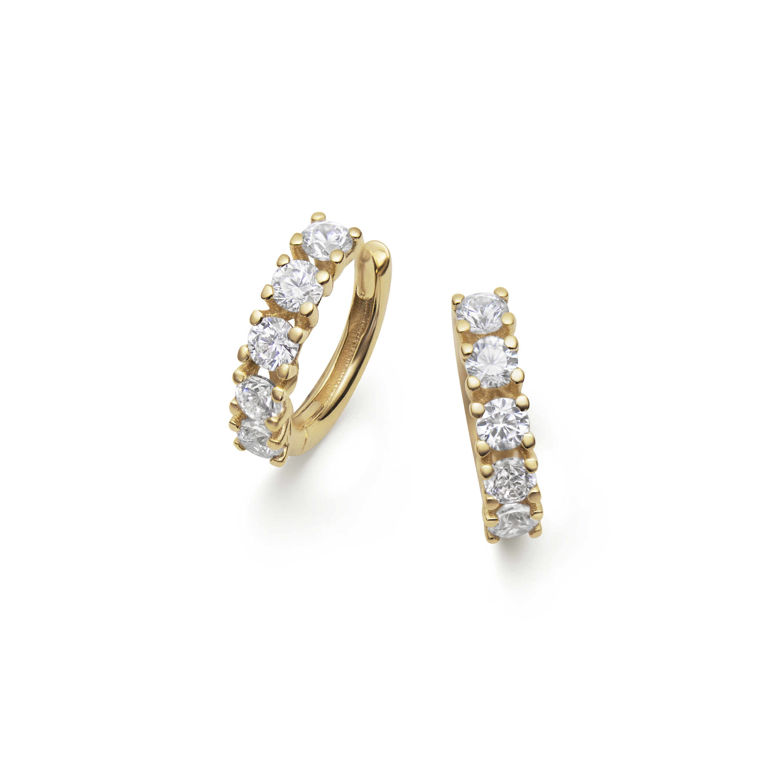 Kulta korvakorut 18K CREOL 5CZ 11X2,9MM