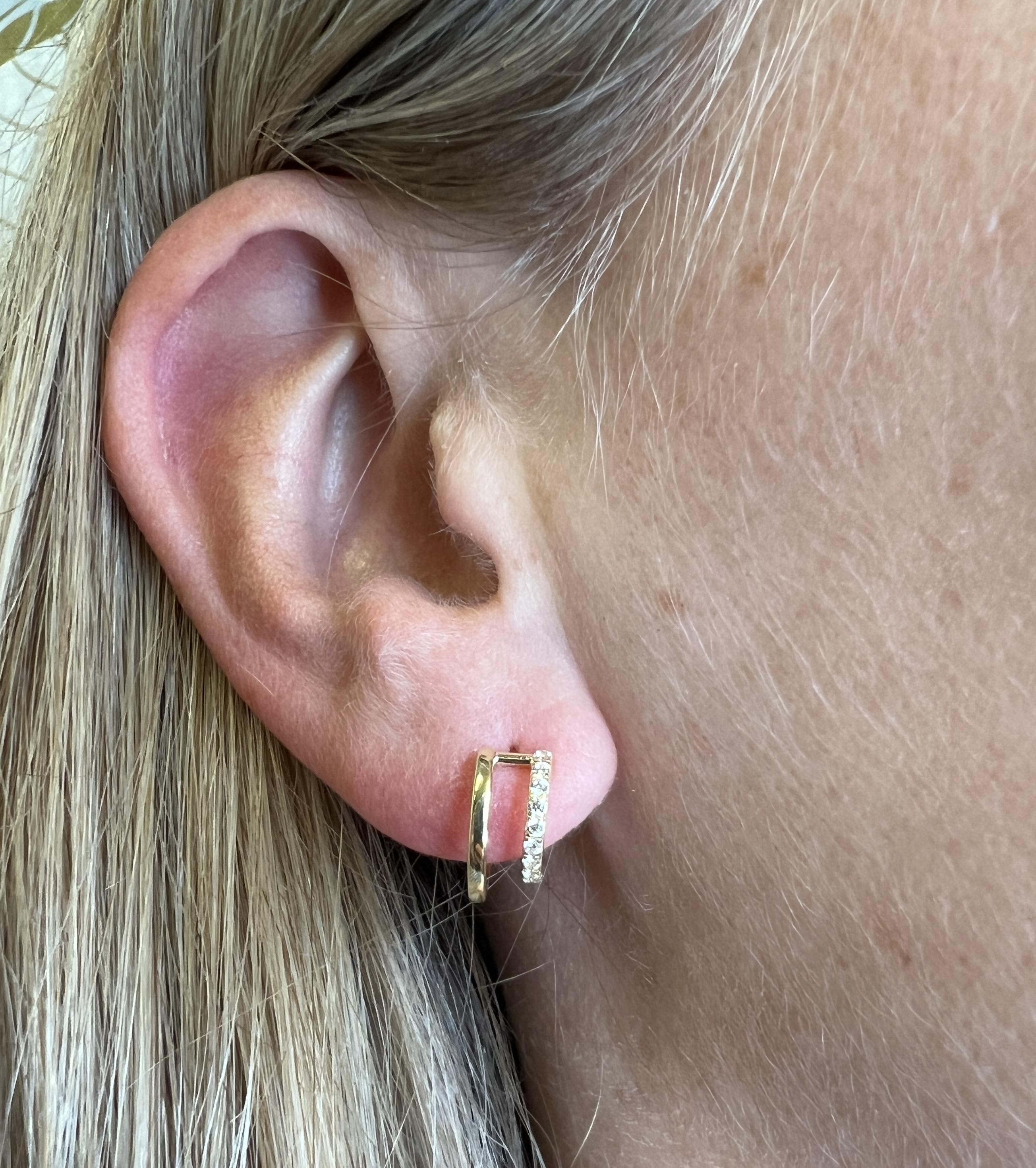 Kultaiset korvakorut 18K CZ HALF-CREOL - 2
