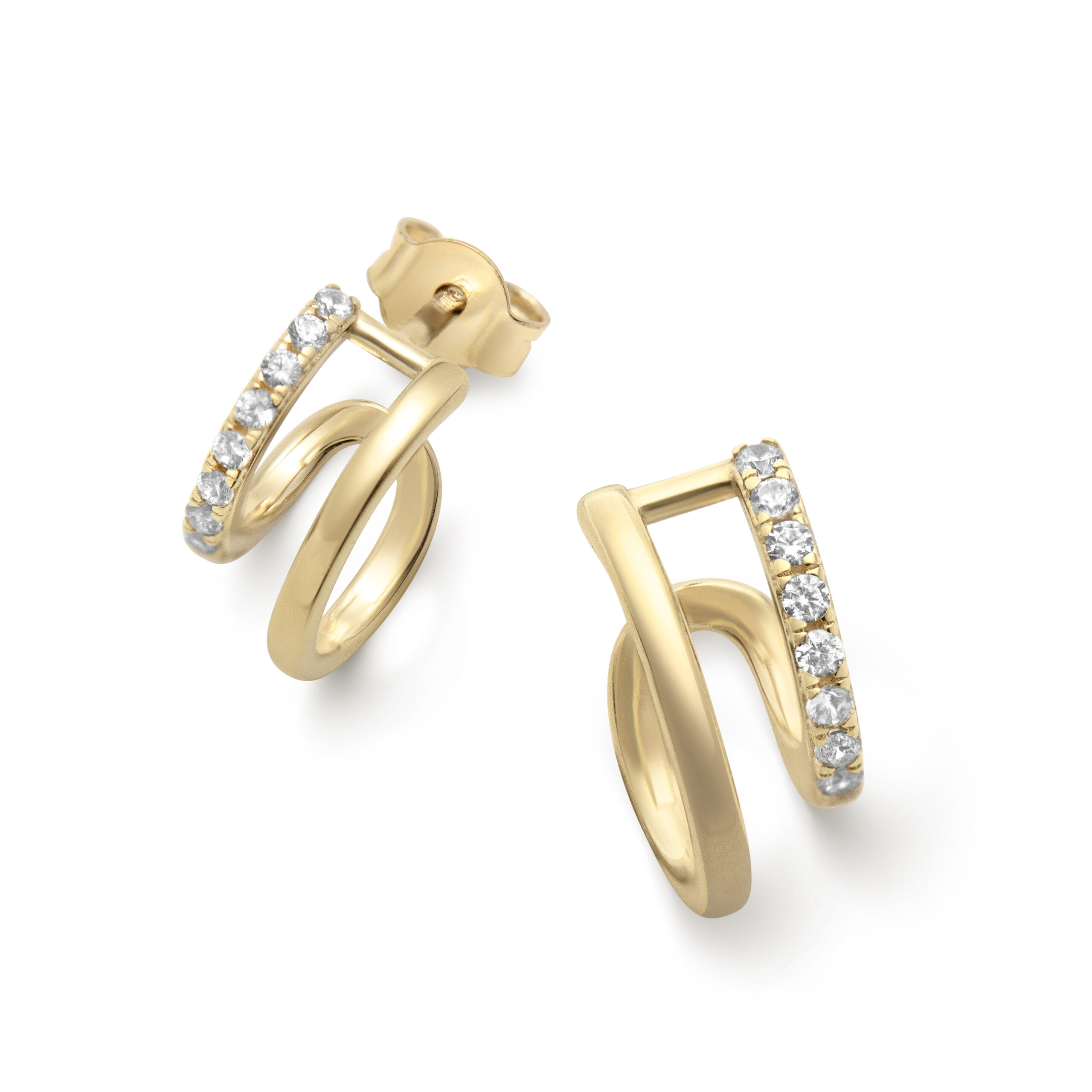 Kultaiset korvakorut 18K CZ HALF-CREOL
