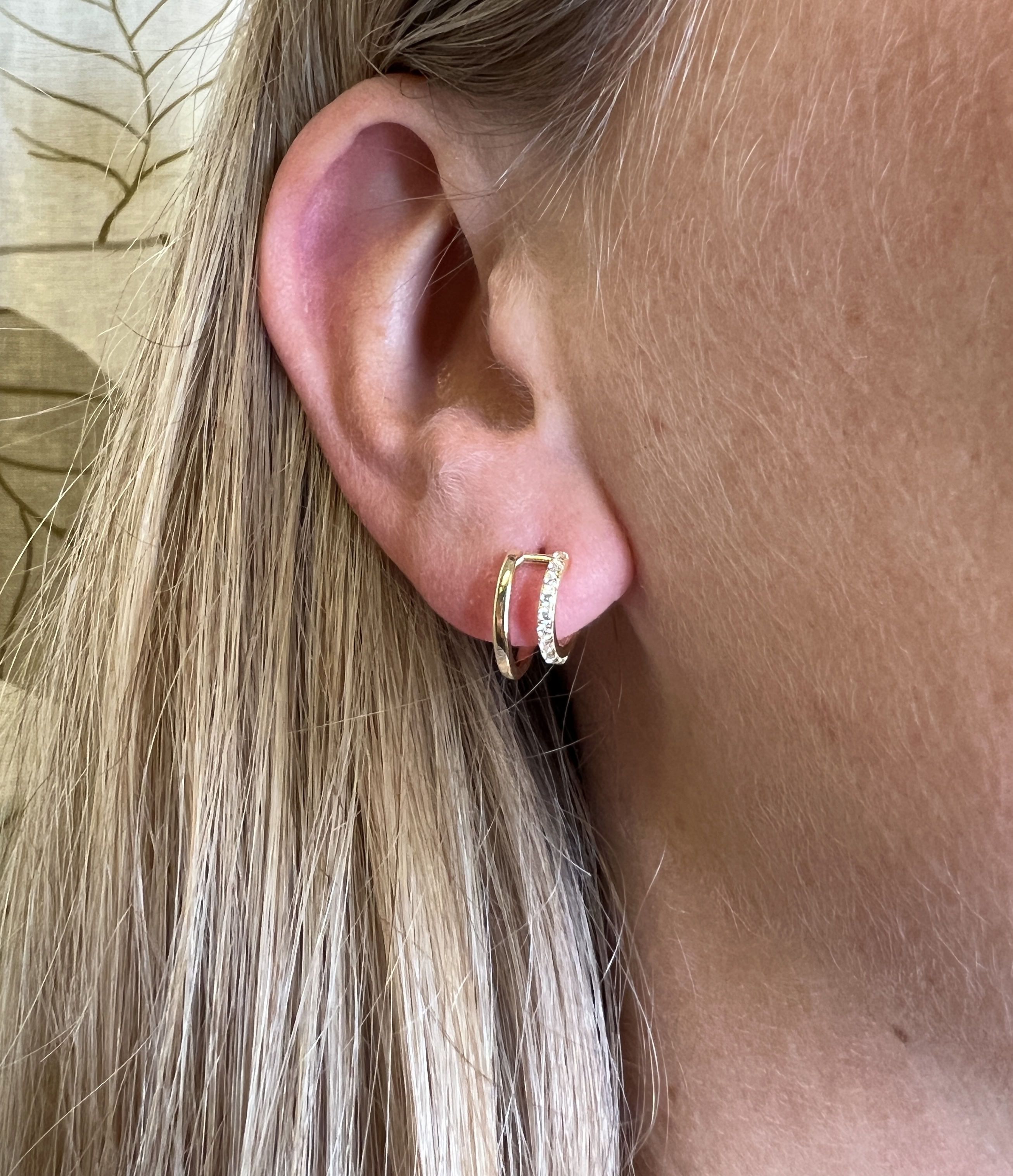 Kultaiset korvakorut 18K CZ HALF-CREOL - 3
