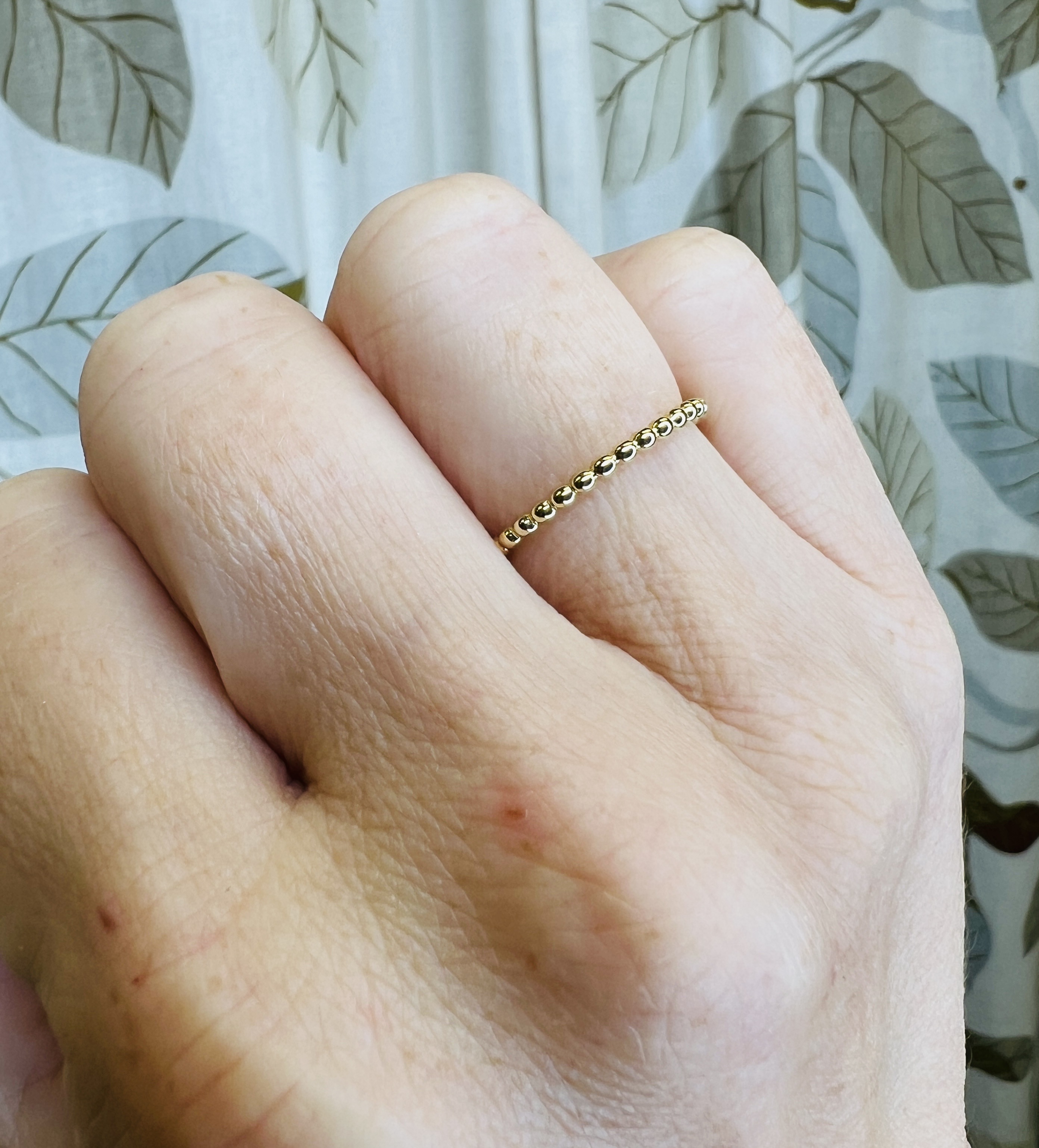 RING 18K BEADS SIZE 54 - 2