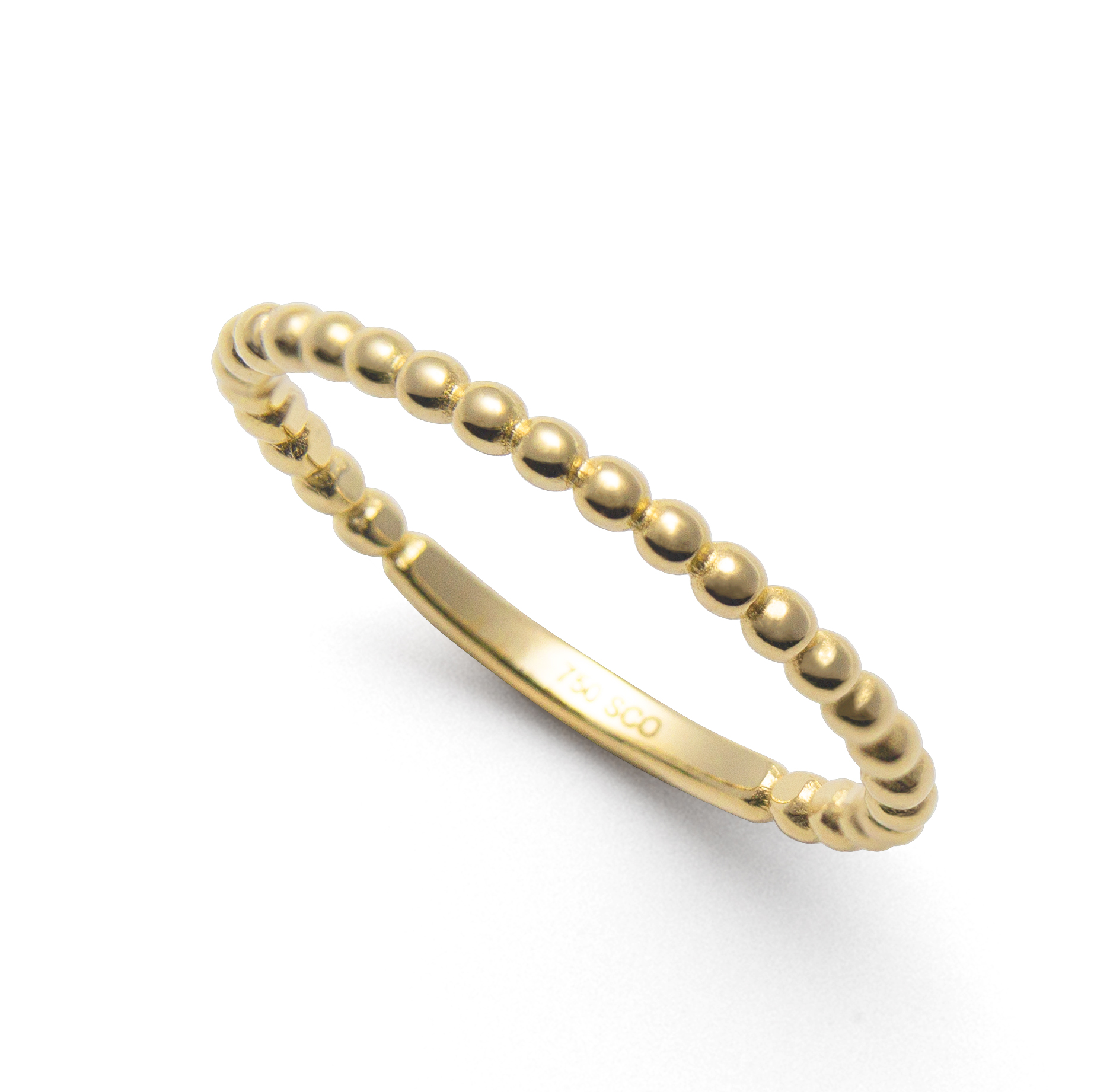 RING 18K BEADS SIZE 54