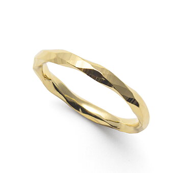 RING 18K FACETTERET STØRRELSE 54