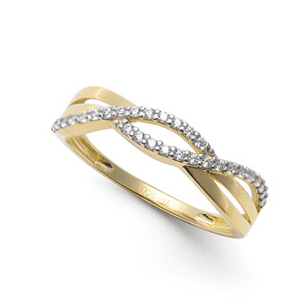 RING 18K CZ SQUIGGLY STØRRELSE 54