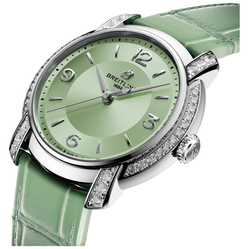 A10310671L1P1 Breitling Lady Premier Automatic 36 ljusgrön profil