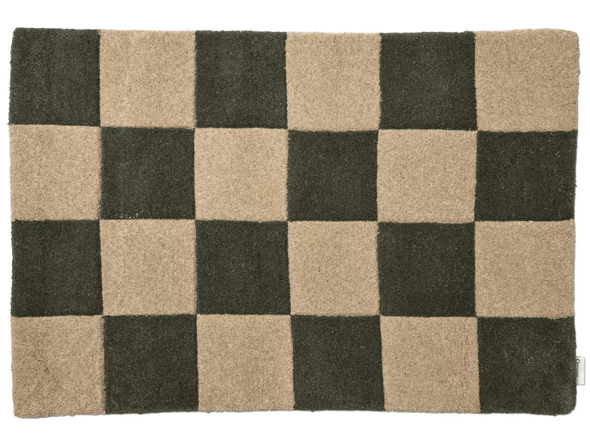 Dörrmatta Square Skogsgrön/Natur 60x90cm