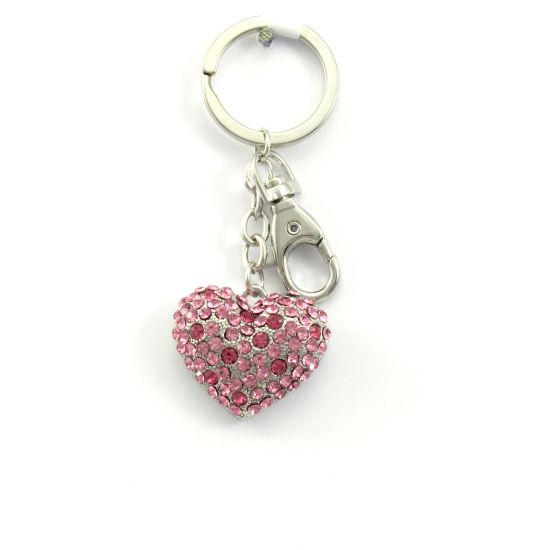 Nyckelring/Bag Charm Rosa Hjärta