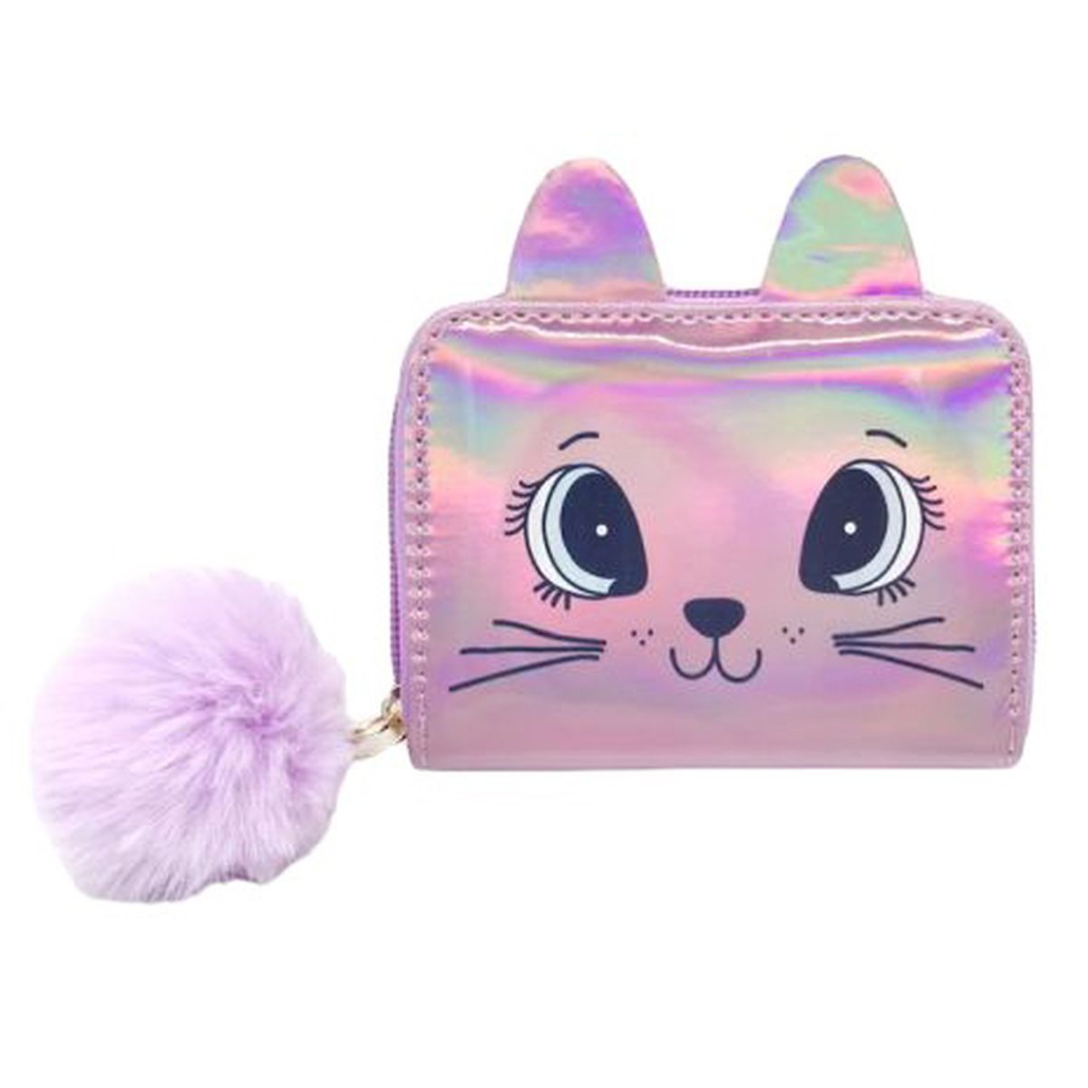 Barnplånbok Holografisk Katt Rosa - Tinka