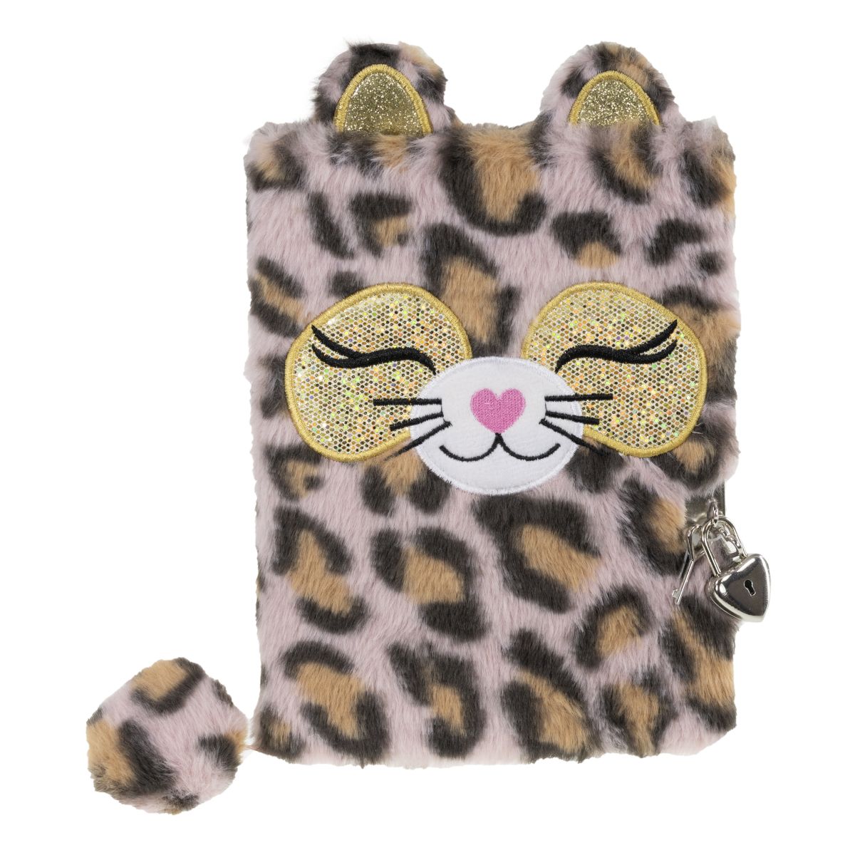 Dagbok Plush Rosa Leopard - Tinka