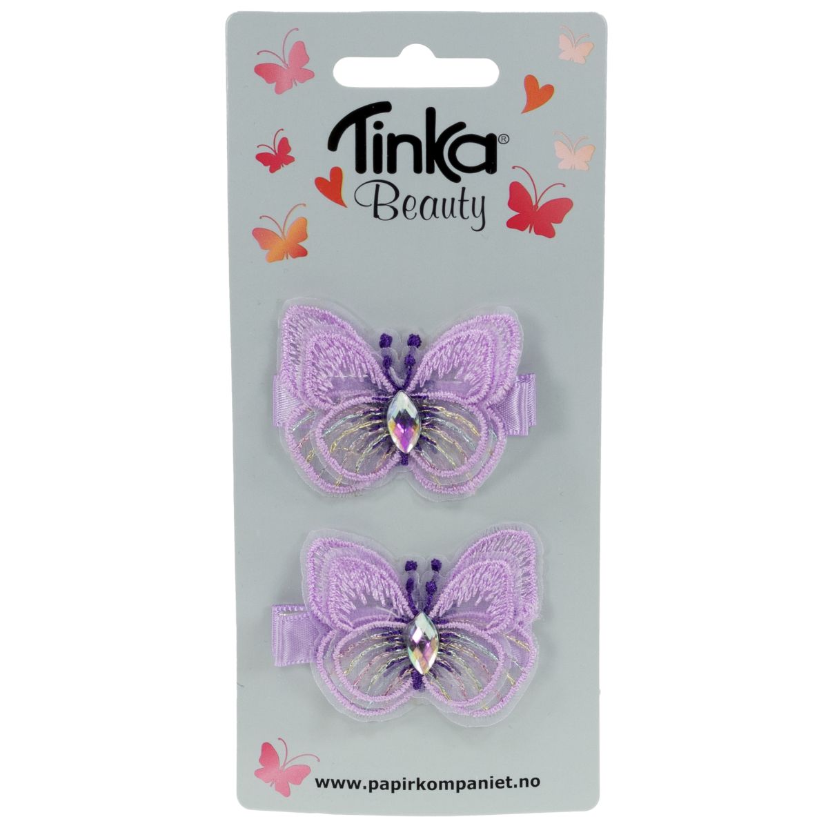 Hårclips 2 st Lila Fjäril- Tinka