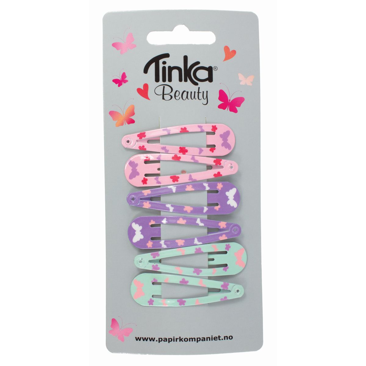 Hårclips Glitter/Fjäril 6 st - Tinka