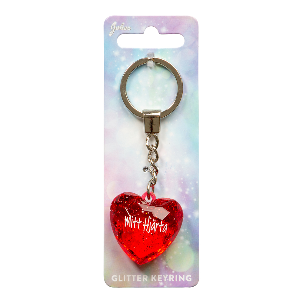 Nyckelring Glitter Heart Mitt Hjärta