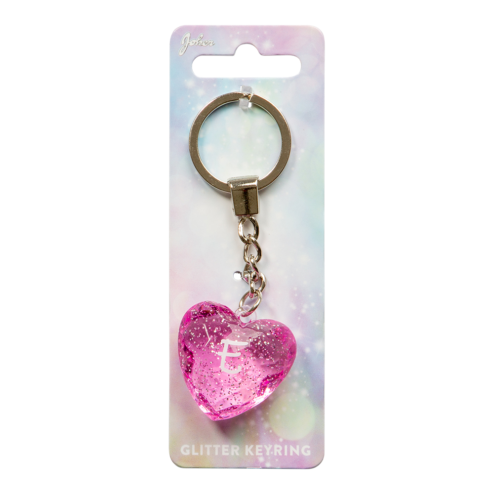 Nyckelring Glitter Heart E