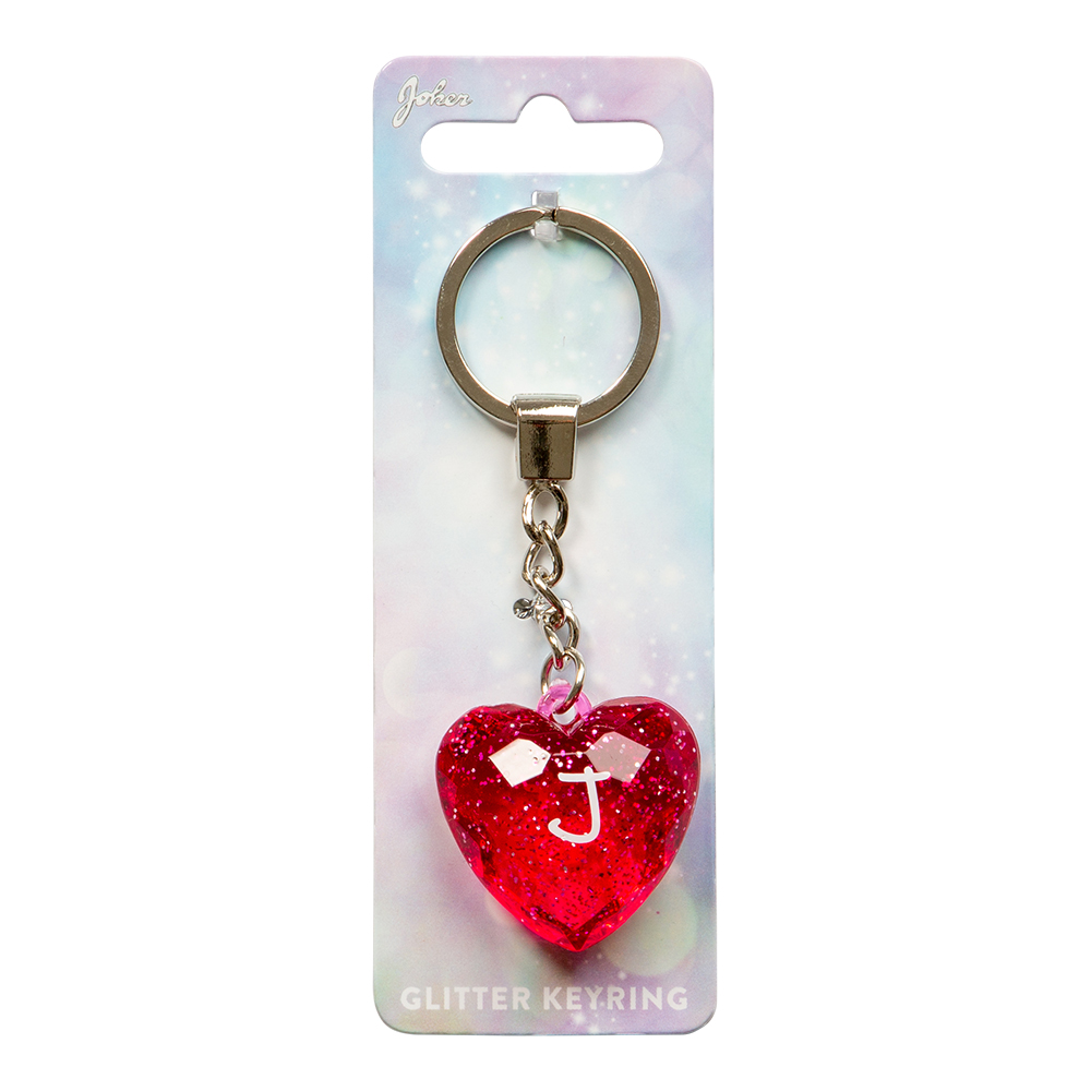 Nyckelring Glitter Heart J