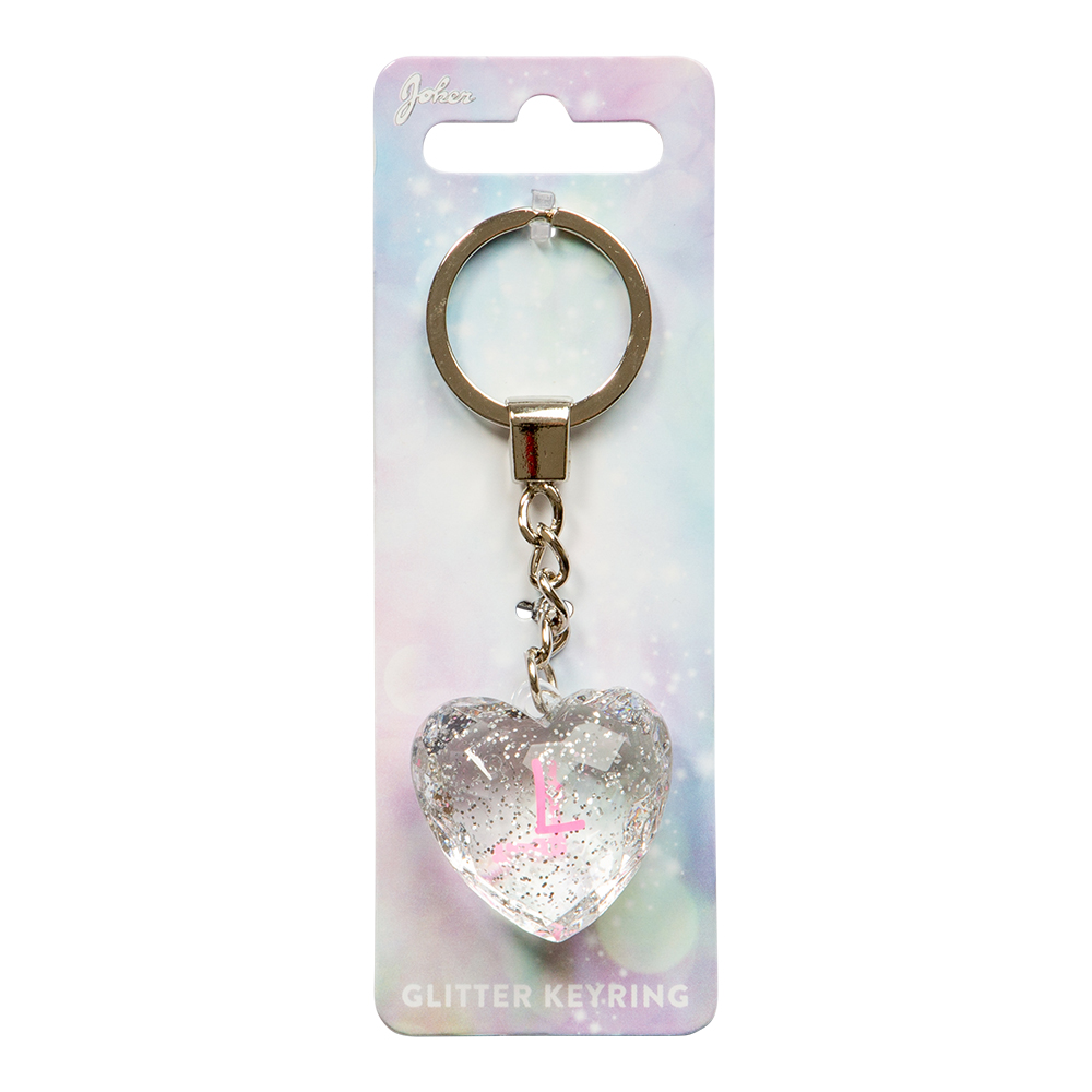 Nyckelring Glitter Heart L
