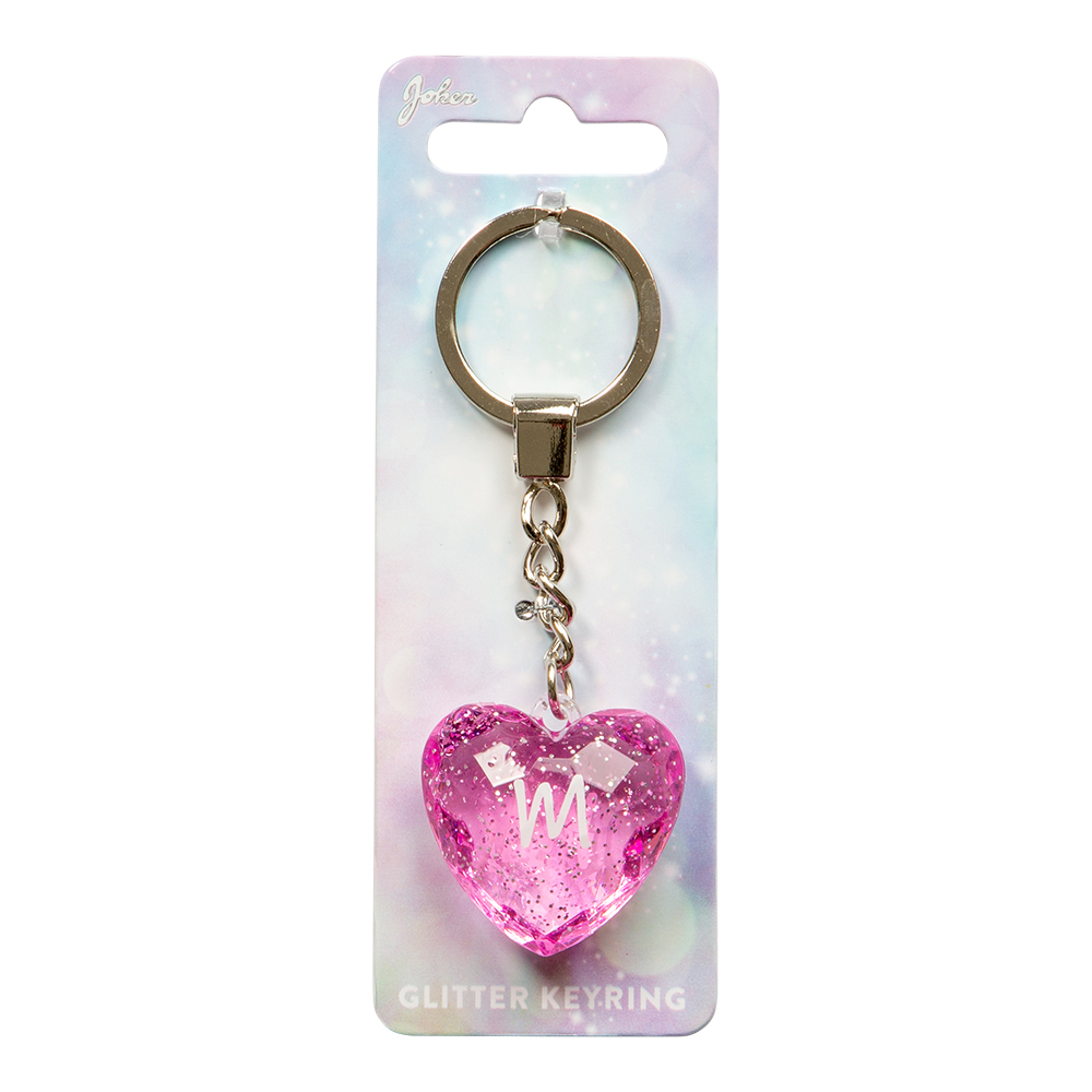 Nyckelring Glitter Heart M