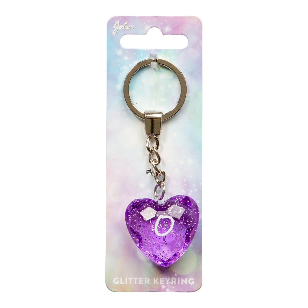 Nyckelring Glitter Heart O