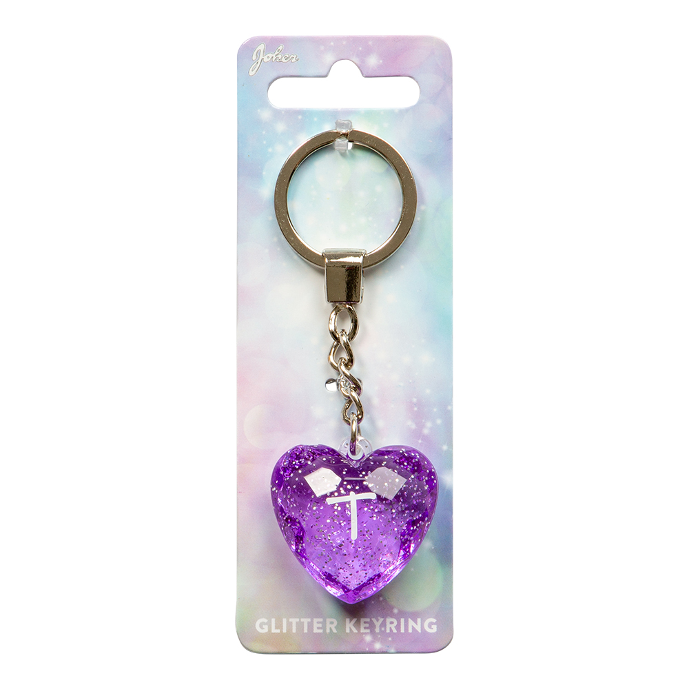 Nyckelring Glitter Heart T