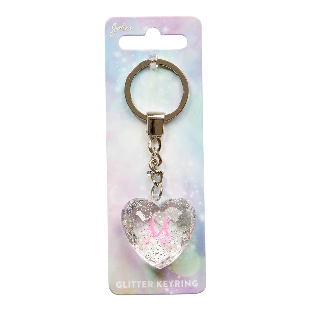 Nyckelring Glitter Heart U