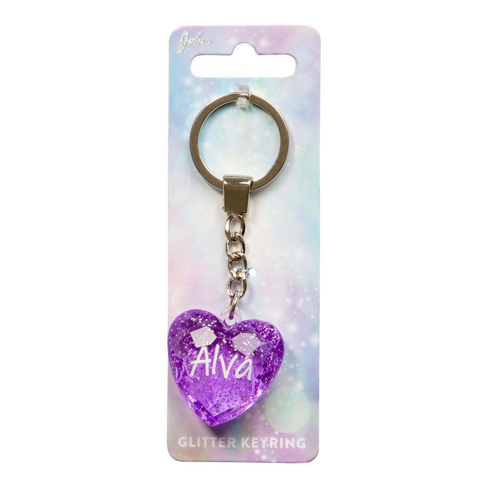 Nyckelring Glitter Heart Alva