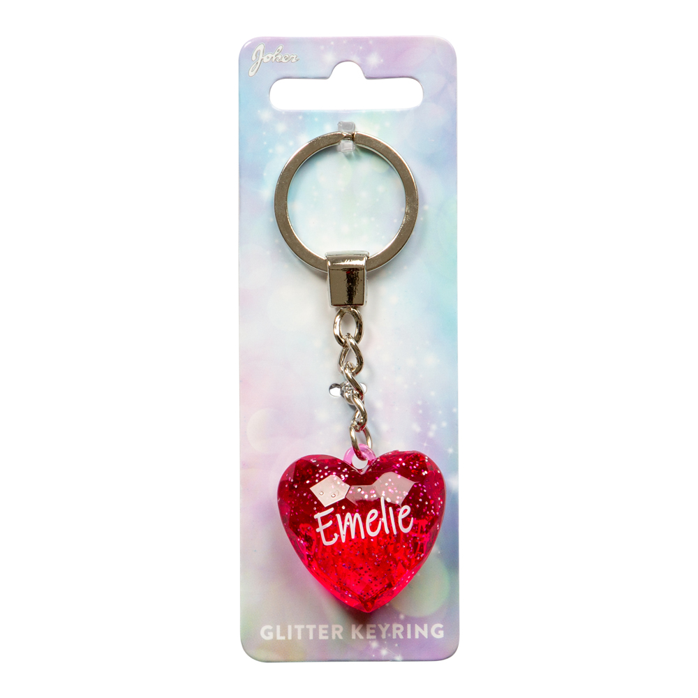 Nyckelring Glitter Heart Emelie