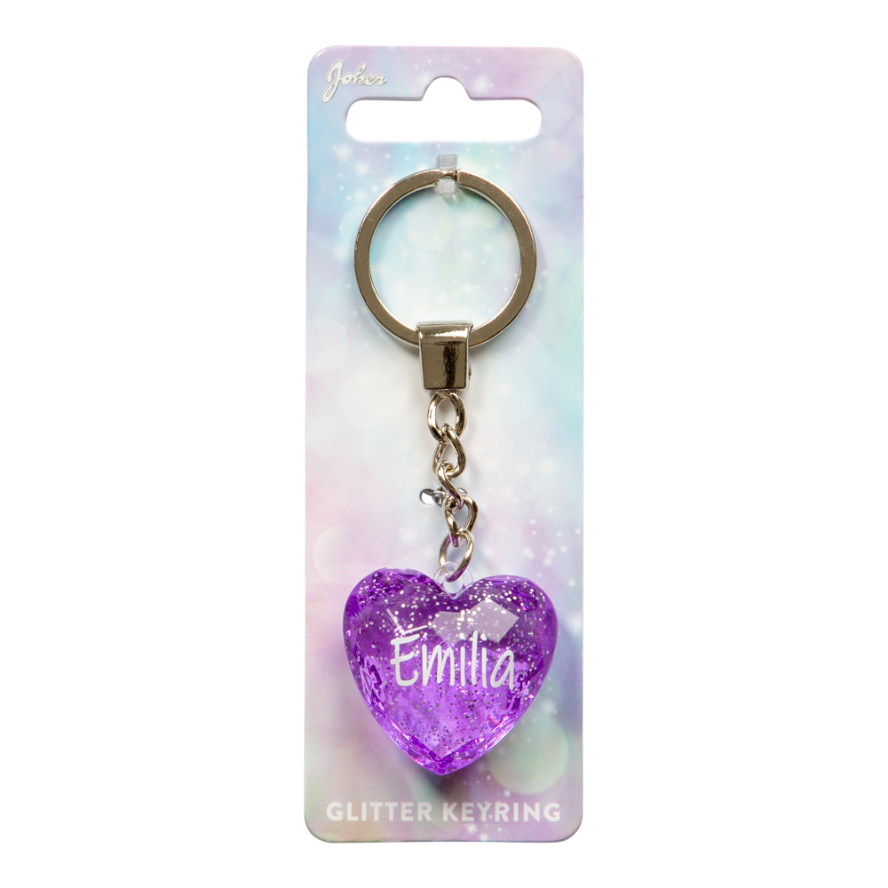 Nyckelring Glitter Heart Emilia