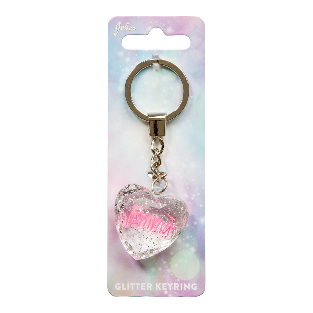 Nyckelring Glitter Heart Emma