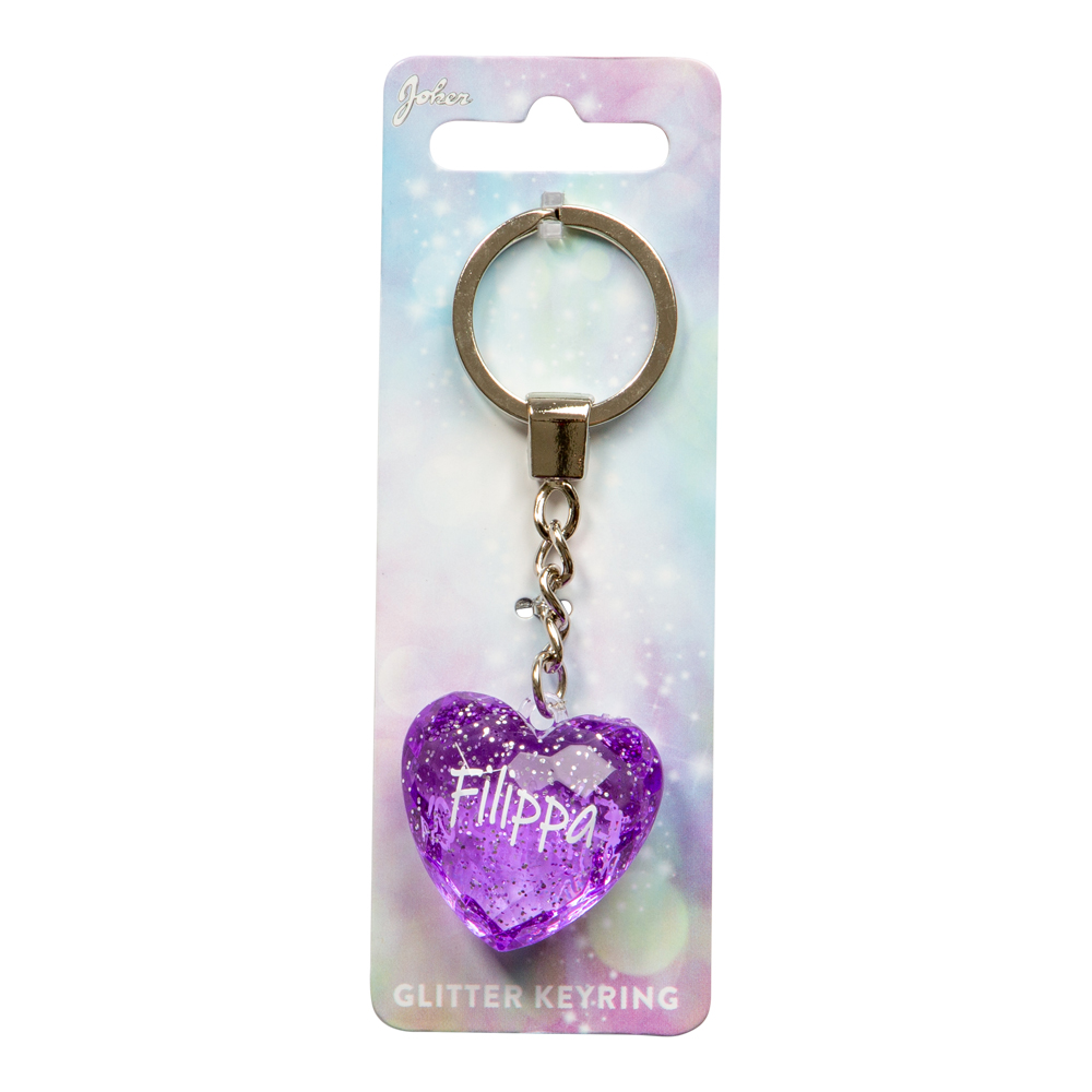 Nyckelring Glitter Heart Filippa