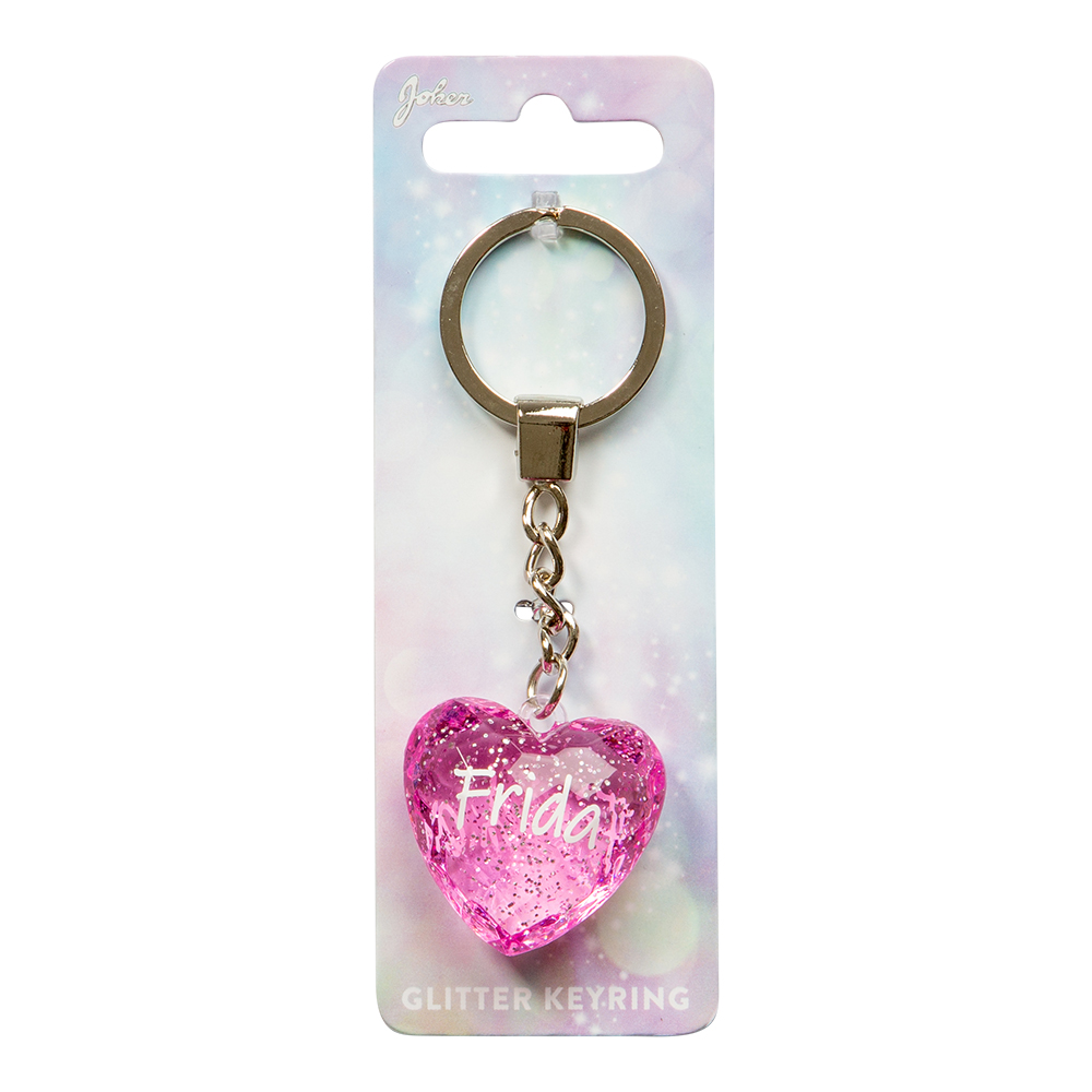 Nyckelring Glitter Heart Frida