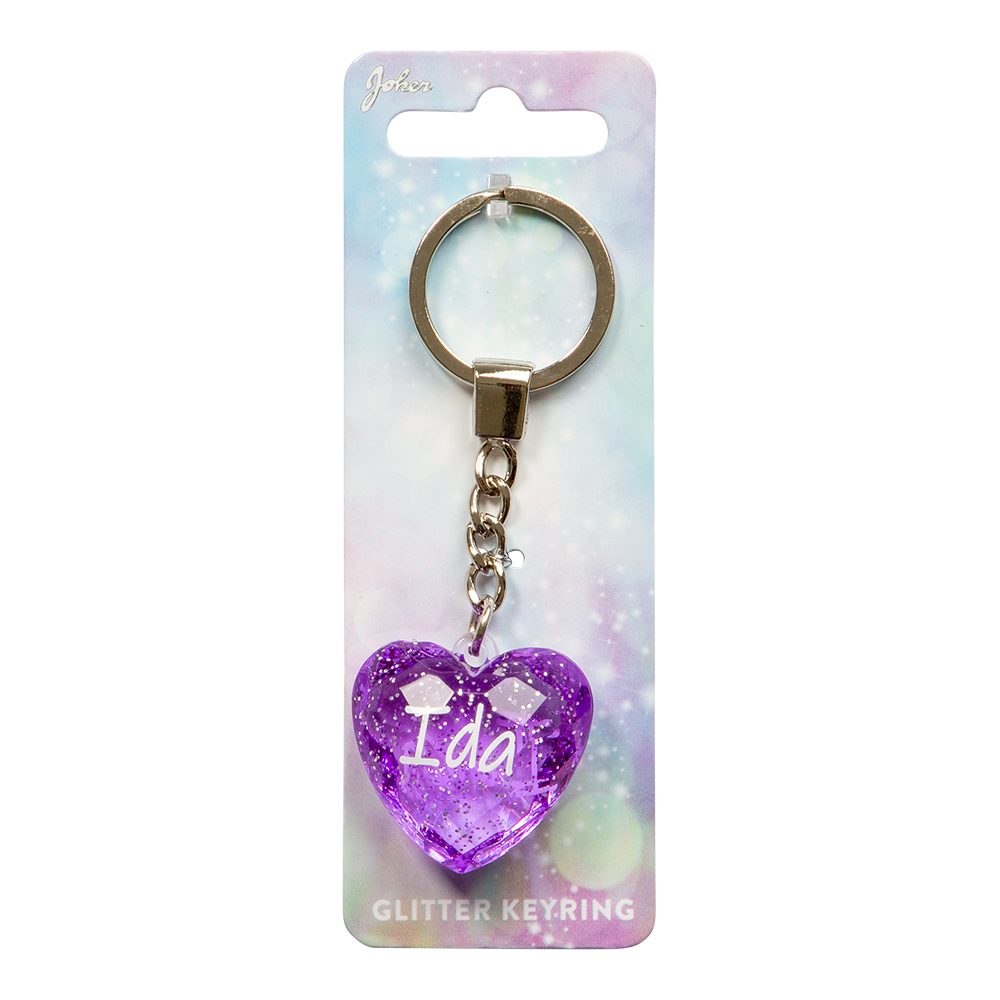 Nyckelring Glitter Heart Ida