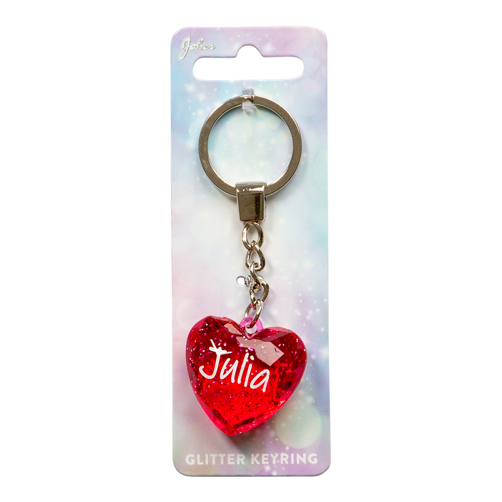 Nyckelring Glitter Heart Julia