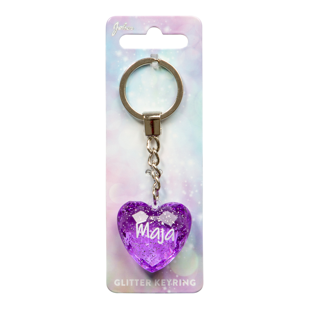 Nyckelring Glitter Heart Maja
