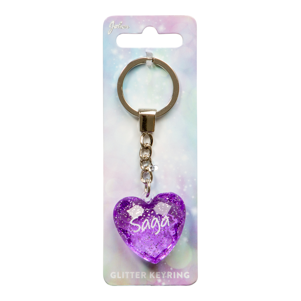 Nyckelring Glitter Heart Saga