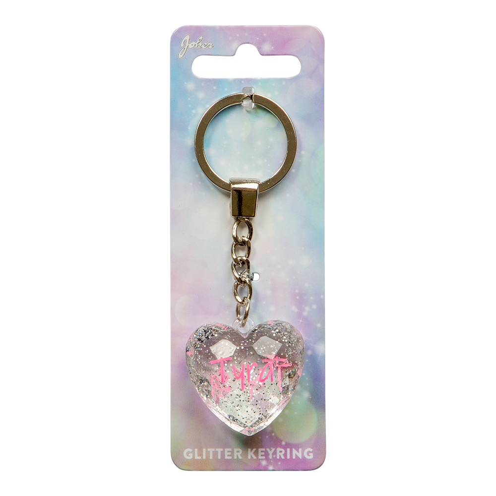 Nyckelring Glitter Heart Tyra