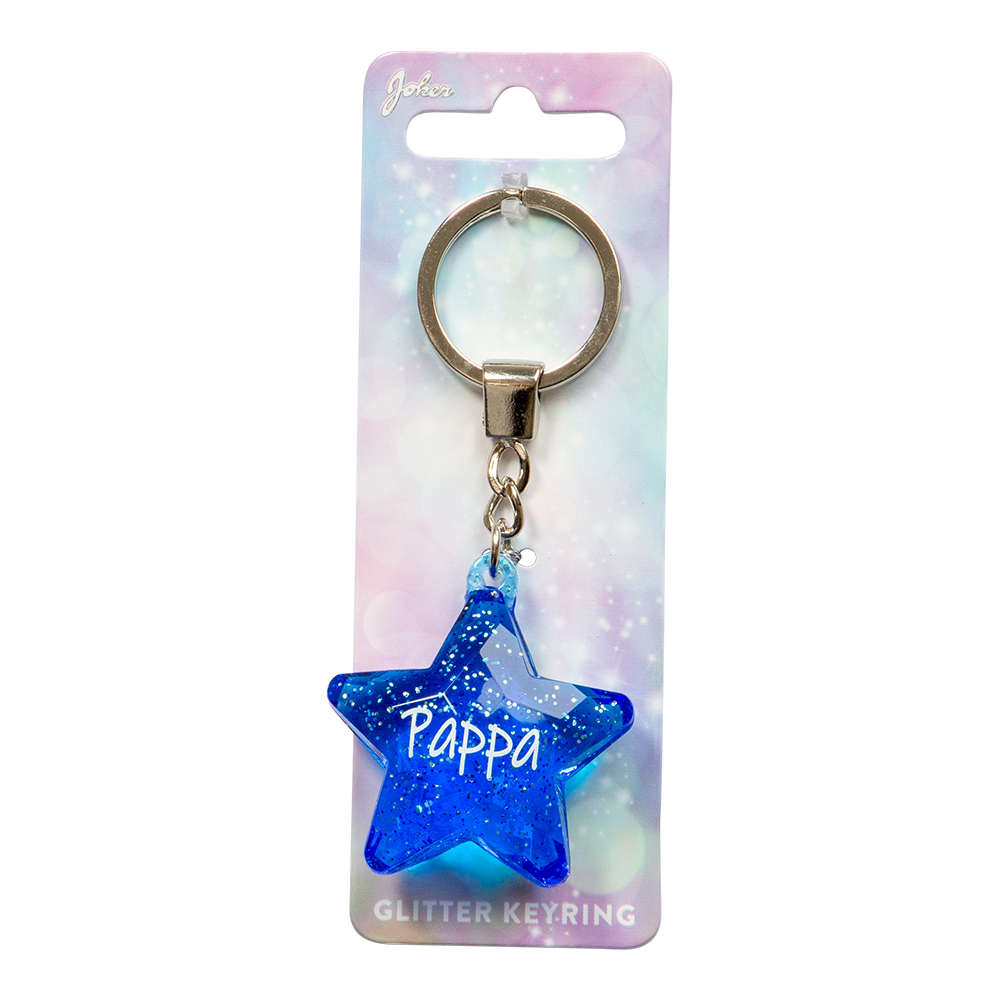 Nyckelring Glitter Star Pappa