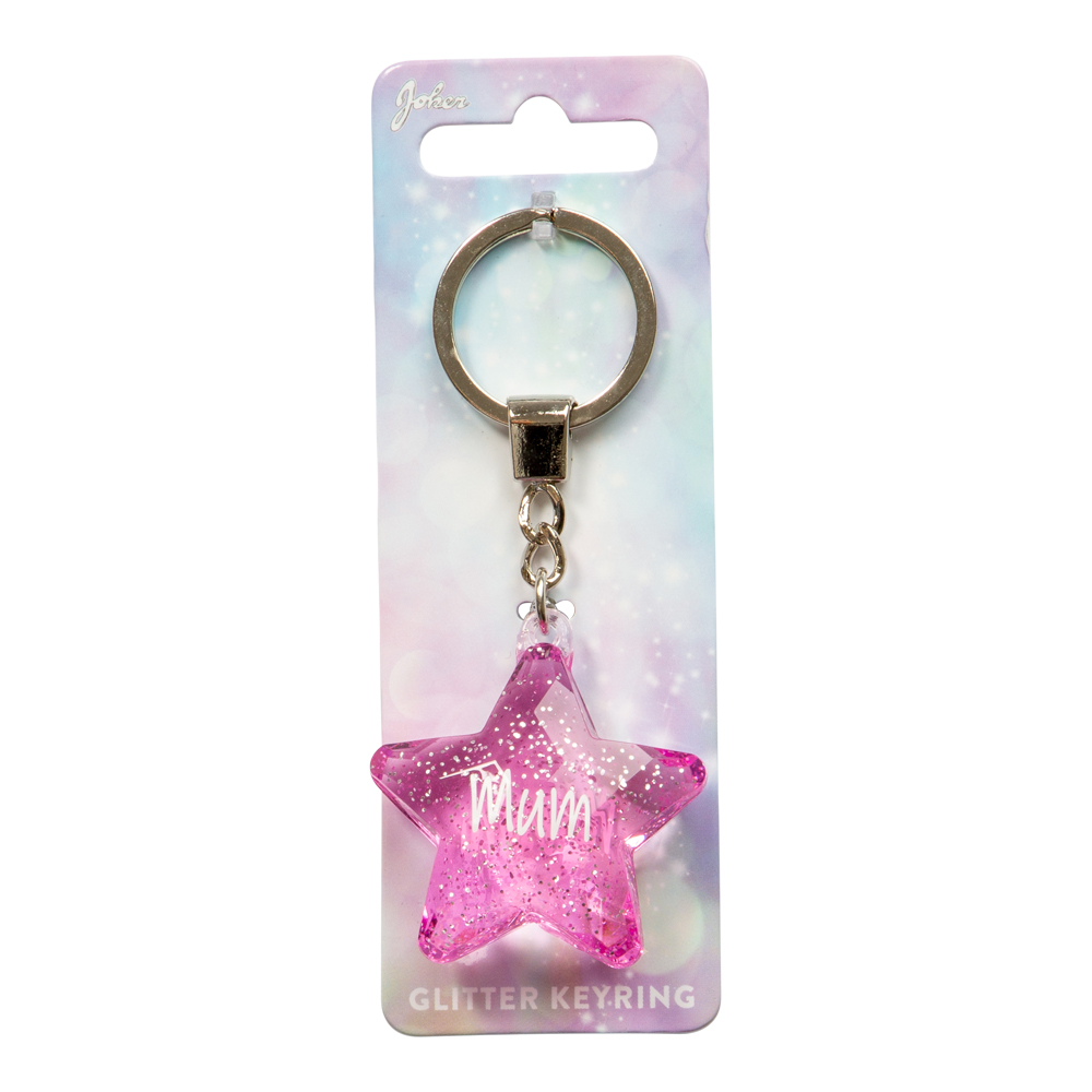 Nyckelring Glitter Star Mum